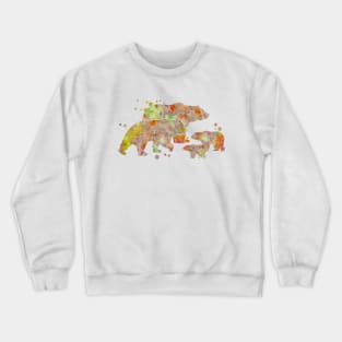 Bear Family Watercolor Painting Crewneck Sweatshirt